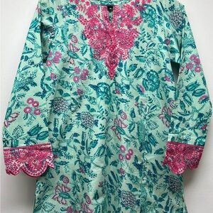 Floral Tunic with Pink Accents